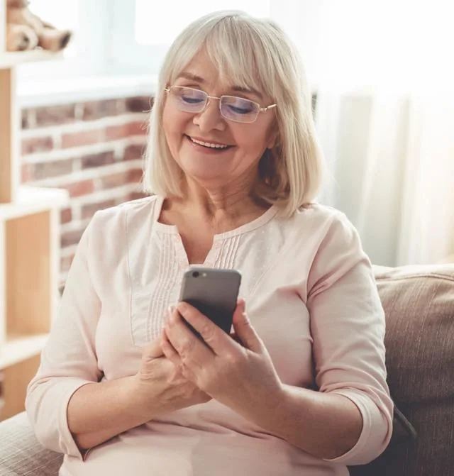 Patient reviewing financing information on a phone