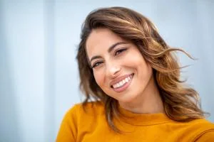 Smiling cosmetic dentistry patient