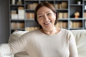 Patient smiling after restorative dental care